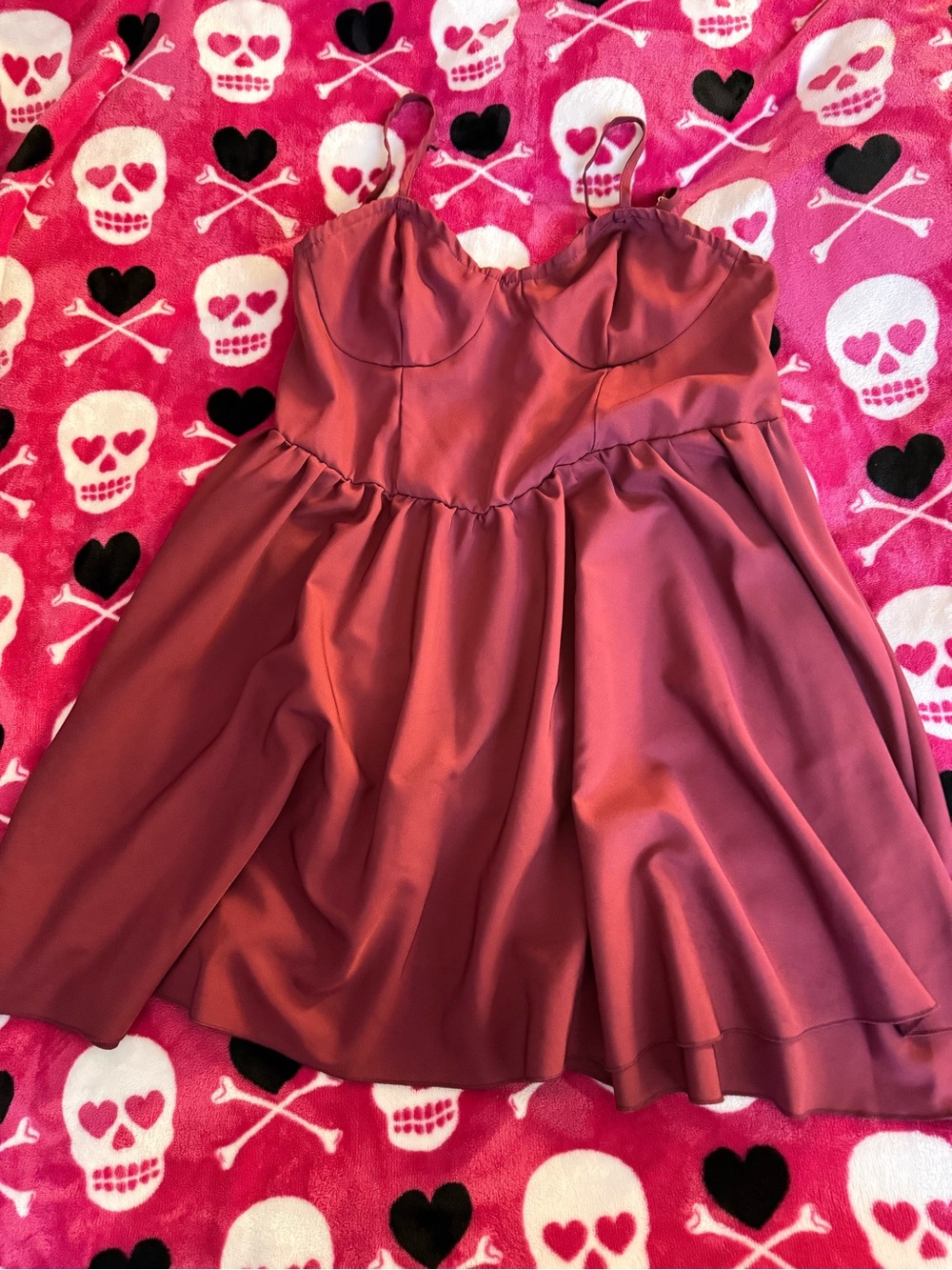 SHEIN Mauve Pink Sweetheart Bust Casual Skater Dress
